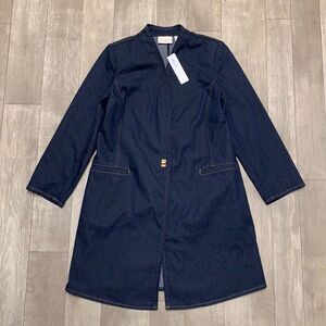 Womens Nwt Chico’s Denim‎ Quarter Trench Jean Tunic Jacket